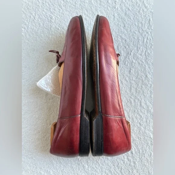 Mauri Ostrich Loafers men’s dress shoes red slip on 9.5 M